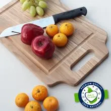 Smart Chef Vegetable Wooden Cutting Board With Juice Dripping Grove WCB07, 10 x 16