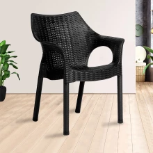 Plastic Rattan Chair - PF-CAMB-BL-S (Black)