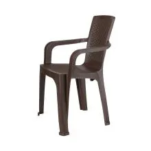 Rattan Lowback Plastic Chair - Brown (RTN-LB-BR)