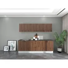 Signature Easy Kitchen Pantry PU-SK8-SMW (Appliances Are Not Included) - Block Kitchen (Mocha Walnut)