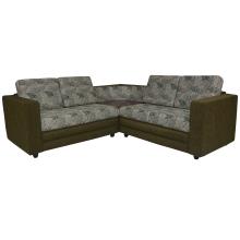 Legend Sectional Sofa - Greenish Base And White And Green Back Cushions