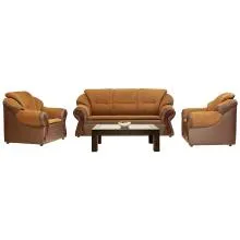 Raid Sofa - Brown PVC And Fabric