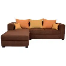 Winter Sectional Sofa - Brown Base And Dark And Light Brown Back Cushions Fabrics