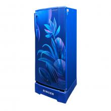 Singer GEO Refrigerator - Single Door, 185L (Floral Blue)