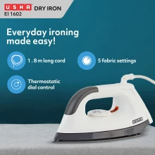 Usha Light Weight Dry Iron 1000W - EI-1602