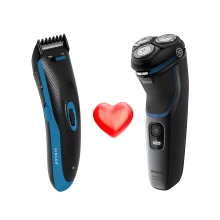 Singer Rechargeable Hair Clipper With Two Detachable Combs + Philips AquaTouch Wet Or Dry Electric Shaver S3122 (Valentine-Bundle-2025-003)