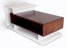 Luna Center Table - White & Brown (WF-LUNA-CT-WHT-S)