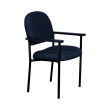 Fabric Visitor Chair With Arm V012 - Black Color