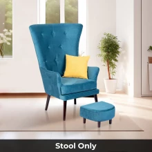 Zen High Back Wing Chair Foot Stool Only (Blue) - WF-ZEN-ST-BU-S