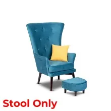 Zen High Back Wing Chair Foot Stool Only (Blue) - WF-ZEN-ST-BU-S
