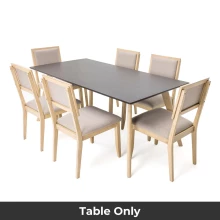 Pistonia Dining Table - 6 Seater - Table Only (Buttermilk/New Wedge 2) - WFI-PISTONIA-TBL-S