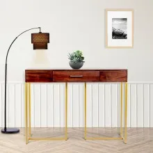 Ornate Console Table - Kumbuk Color (WFL-CPT034-CN-BL-S)
