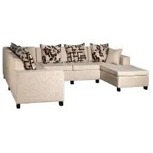 Florac Sectional Sofa - Beige And Dark Brown Flocking (WFL-FLORAC-01-S)