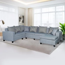 Florac Sectional Sofa - Grey And Dark Grey (WFL-FLORAC-03-S)