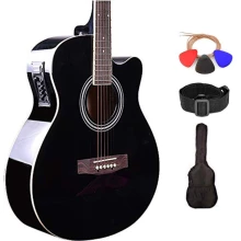 Kadence Frontier Guitar Semi Acoustic 40" EQ Guitar Black (Y-KF-BG10)